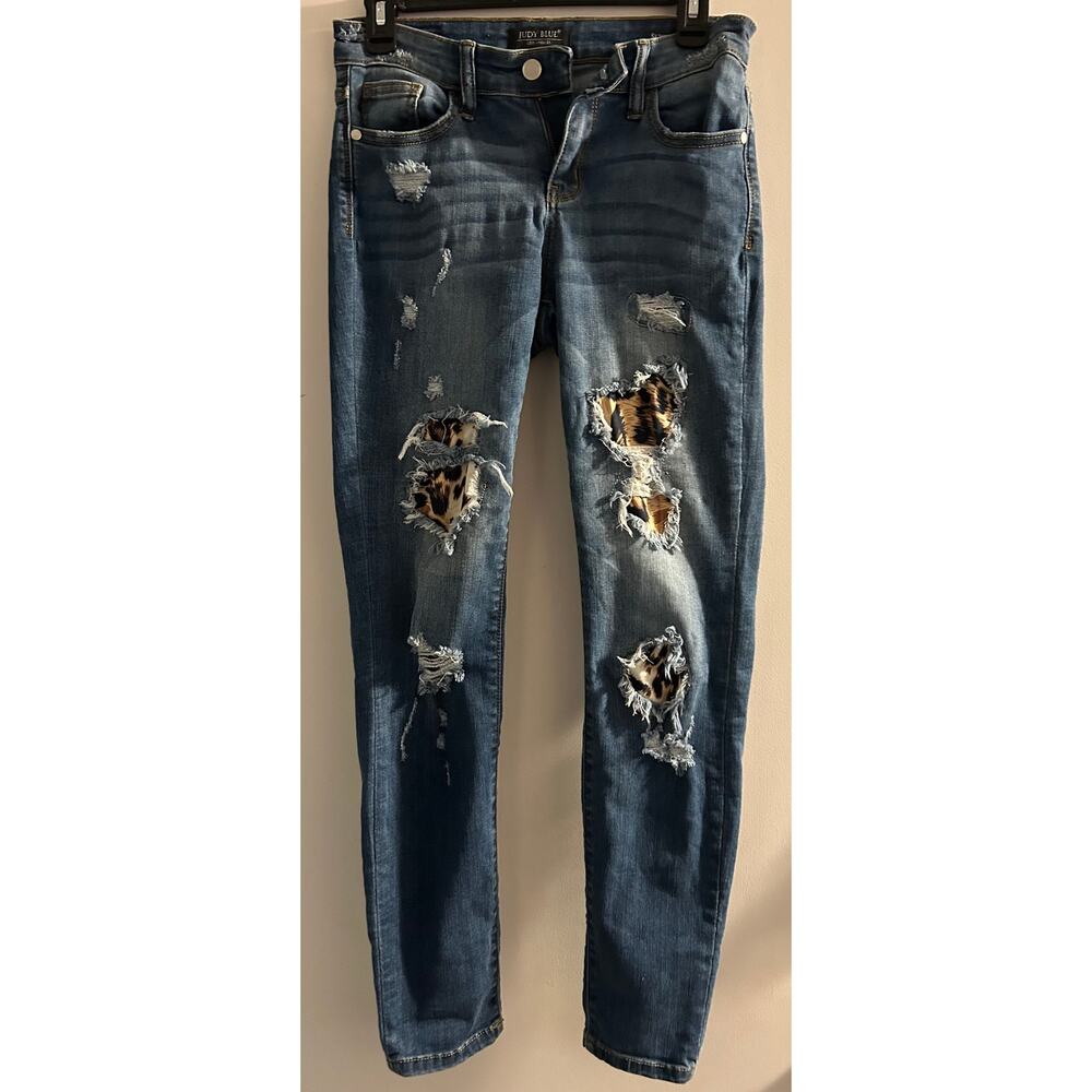 Judy Blue Women's Jeans Leopard Distressed Skinny Fit Size 3/26